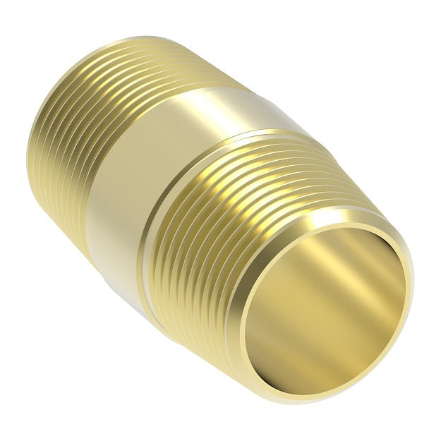 3326X8Z by Danfoss | Pipe Adapter | Close Nipple (with Sealant) | 1/2" Male NPTF x 1/2" Male NPTF | Brass