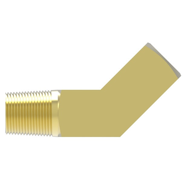 3350X8 by Danfoss | Pipe Adapter | 45° Street Elbow | 1/2" Male Pipe x 1/2" Female Pipe | Brass