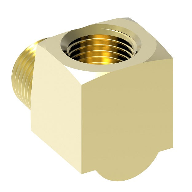 3400X4 by Danfoss | Pipe Adapter | 90° Street Elbow | 1/4" Female NPTF x 1/4" Male NPTF | Brass
