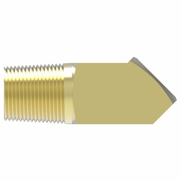 352X3 by Danfoss | Female Inverted Flare/Male Pipe 45° Elbow Adapter | 1/8" Male NPTF x 3/16" Female SAE Inverted Flare | Brass