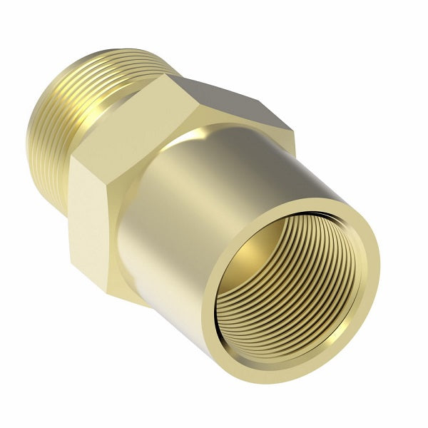 46X4X4 by Danfoss | Female Pipe/SAE 45° Flare Connector |1/4" Male SAE 45° Flare x 1/4" Female NPTF | Brass
