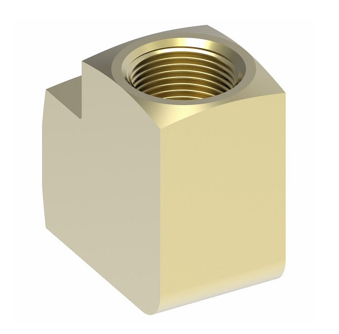 502X4 by Danfoss | Union 90° Elbow Adapter | 1/4" Female SAE Inverted Flare x 1/4" Female SAE Inverted Flare | Brass