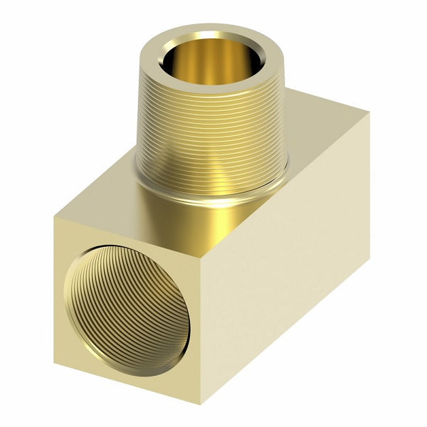 602X4 by Danfoss | Male Pipe/SAE Inverted Flare Branch Tee Adapter | 1/8" Male NPTF x 1/4" Female SAE Inverted Flare x 1/4" Female SAE Inverted Flare | Brass
