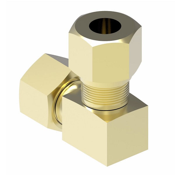 65X4 by Danfoss | Compression Fitting | Union 90° Elbow | 1/4" Tube OD | Brass