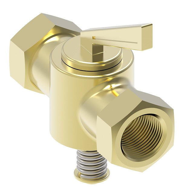 6804 by Danfoss | Ground Plug Drain | Female Pipe Double | 1/8" Female NPTF x 1/8" Female NPTF | Brass