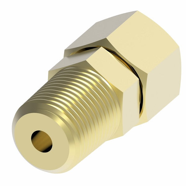 68X3 by Danfoss | Compression Fitting | Male Connector | 3/16" Tube OD x 1/8" Male NPTF | Brass