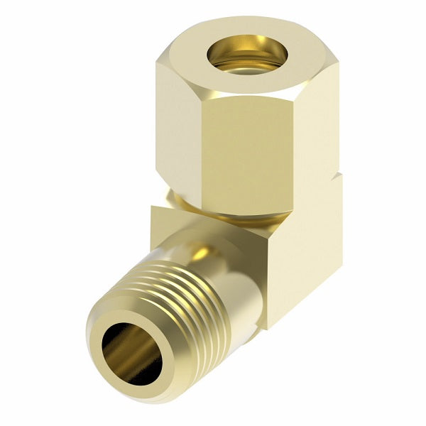 69X5X4 by Danfoss | Compression Fitting | Male Connector 90° Elbow | 5/16" Tube OD x 1/4" Male NPTF | Brass