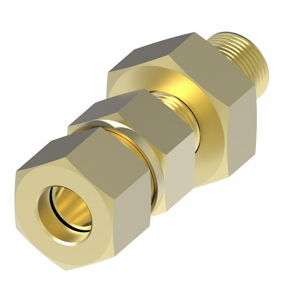 74X4 by Danfoss | Compression Bulkhead Union | 1/4" Tube OD x 1/4" Tube OD | Brass