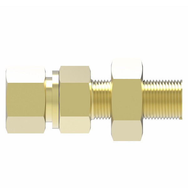 74X4 by Danfoss | Compression Bulkhead Union | 1/4" Tube OD x 1/4" Tube OD | Brass