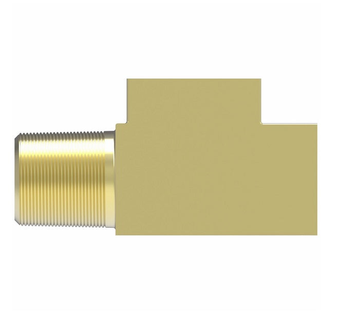 752X4 by Danfoss | Male NPTF Run/Inverted Flare Tee Adapter | 1/8" Male NPTF x 1/4" Female SAE Inverted Flare x 1/4" Female SAE Inverted Flare | Brass