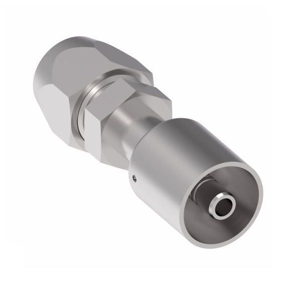 75708E-758 Weatherhead by Danfoss | 757 'E' Series | Male Rigid Compression (with Nut and Sleeve) Crimp Fitting | -08 Compression x -08 Hose Barb | Steel