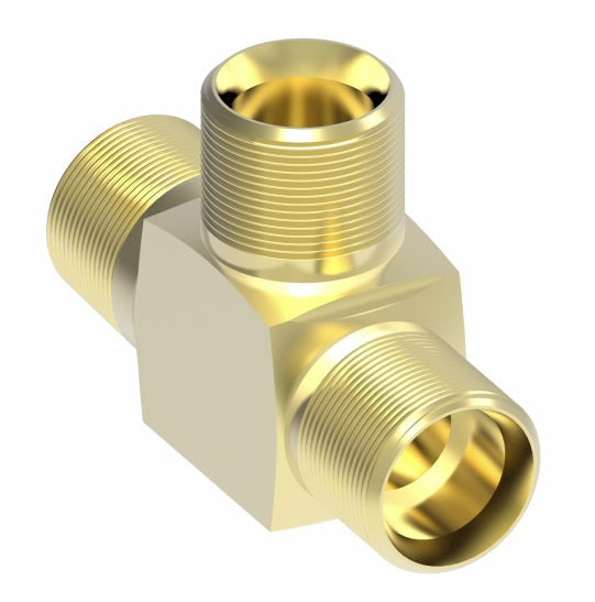 B1371X6X6X6 by Danfoss | Air Brake Adapter for Copper Tubing | Male Connector Run Tee (Body Only) | 3/8" Tube OD x 3/8" Tube OD x 3/8" Tube OD | Brass
