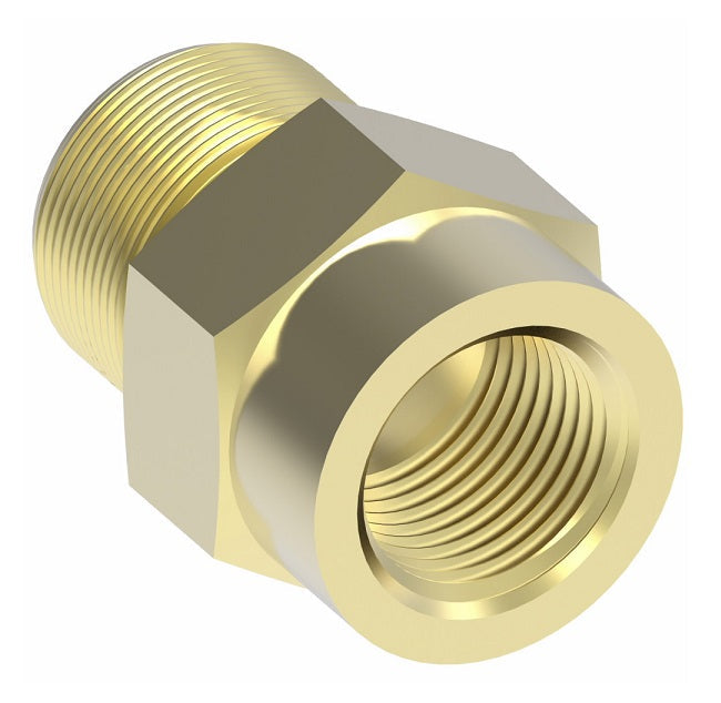 B66X4X4 by Danfoss | Compression Fitting | Female Connector (Body Only) | 1/4" Tube OD x 1/4" Female NPTF | Brass