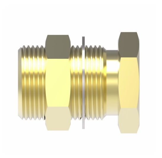 1346 by Danfoss | Air Brake Adapter for Copper Tubing | Bulkhead Coupling | 3/8" Female Pipe x 3/8" Female Pipe | Brass