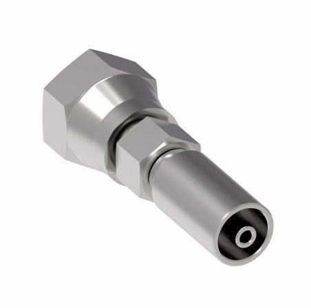 04E-354 Weatherhead by Danfoss | Everflex E Series | Female BSPP 60° Cone Swivel Crimp Fitting | -04 Female BSPP 60° Cone Swivel x -04 Hose Barb | Steel