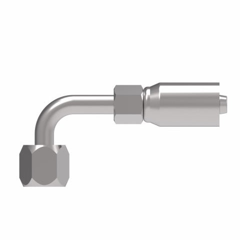 05E-665 Weatherhead by Danfoss | Everflex E Series | Female 37° JIC Swivel Tube 90° Elbow Crimp Fitting | -05 Female 37° JIC Swivel x -05 Hose Barb | Steel