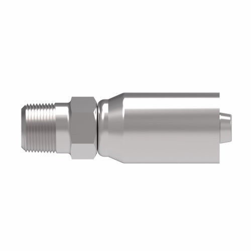 08ER-108 Weatherhead by Danfoss | Everflex E Series | Male Pipe Rigid Crimp Fitting | -08 Male NPTF x -08 Hose Barb | Stainless Steel
