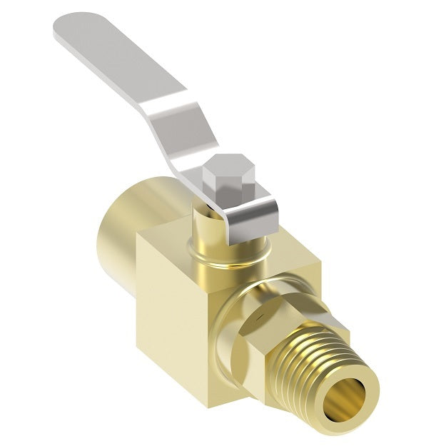 FF90590-02 by Danfoss | Mini Instrumentation 2-Way Ball Valve | 1/8" Male NPT x 1/8" Female NPT | Brass