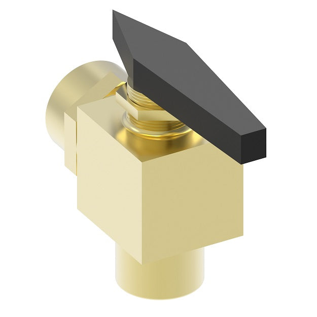 FF90595-06 by Danfoss | Instrumentation 2-Way Ball Valve | 90° Elbow | 3/8" Female NPT x 3/8" Female NPT | Brass