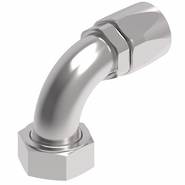 EJ5362-2424S by Danfoss | Female ORS Swivel 90° Tube Elbow Field Attachable Fitting | FC800 EverCool | -24 Female O-Ring Face Seal Swivel x -24 Reusable Hose End | Steel