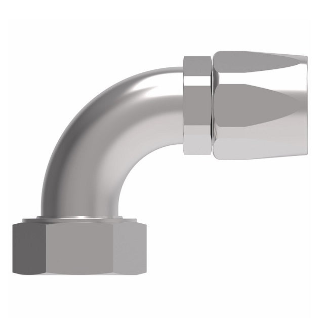 EJ5362-2424S by Danfoss | Female ORS Swivel 90° Tube Elbow Field Attachable Fitting | FC800 EverCool | -24 Female O-Ring Face Seal Swivel x -24 Reusable Hose End | Steel