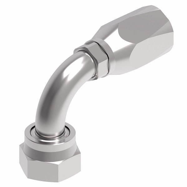 EJ5362-1212S by Danfoss | Female ORS Swivel 90° Tube Elbow Field Attachable Fitting | FC800 EverCool | -12 Female O-Ring Face Seal Swivel x -12 Reusable Hose End | Steel