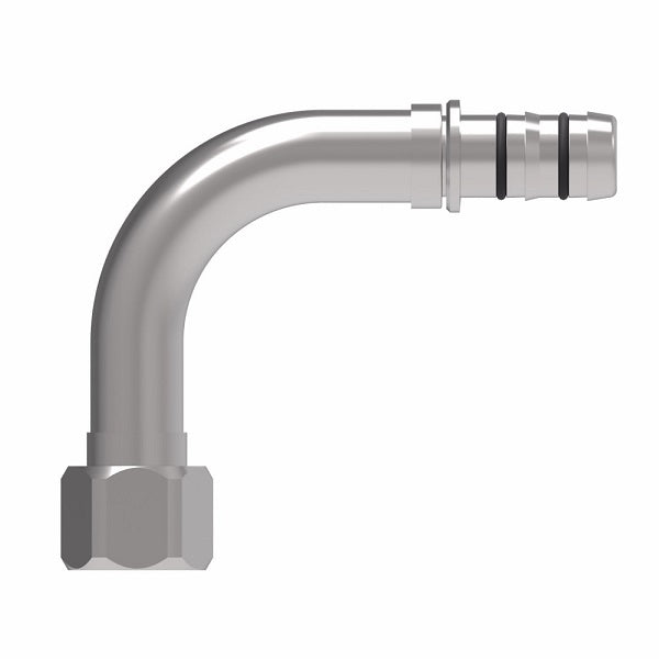 EJ3533-05-1010S E-Z Clip System by Danfoss | Female JIC 37° Flare 90° Elbow | A/C Refrigeration Fitting | -10 Female JIC 37° Flare x -10 Hose Barb | Steel