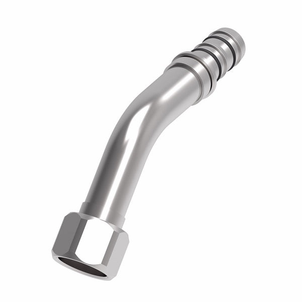 EJ3534-07-1616S E-Z Clip System by Danfoss | Female JIC 37° Flare 45° Elbow | A/C Refrigeration Fitting | -16 Female JIC 37° Flare x -16 Hose Barb | Steel