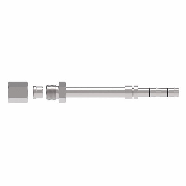 EJ3809-06-0810S E-Z Clip System by Danfoss | Compression Fitting | A/C Refrigeration Fitting | -08 Compression x -10 Hose Barb | Steel