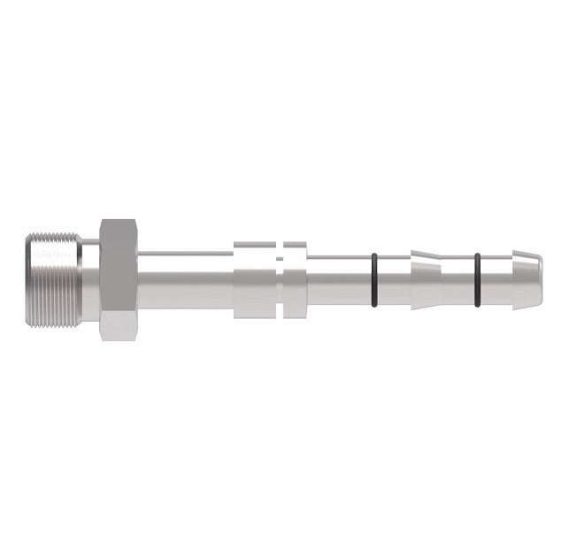 FJ3026-0808S E-Z Clip System by Danfoss | Male MIO (Male Insert O-Ring) | A/C Refrigeration Fitting | -08 Male MIO x -08 Hose Barb | Steel