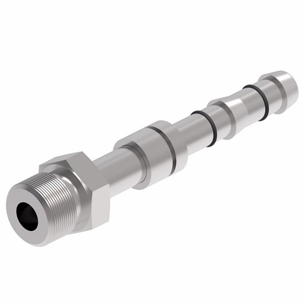 FJ3026-1010S E-Z Clip System by Danfoss | Male MIO (Male Insert O-Ring) | A/C Refrigeration Fitting | -10 Male MIO x -10 Hose Barb | Steel