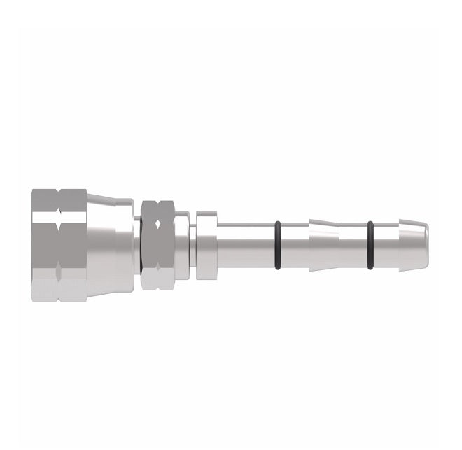 FJ3057-05-1010S E-Z Clip System by Danfoss | Female SAE 45° Flare | A/C Refrigeration Fitting | -10 Female SAE 45° Flare x -10 Hose Barb | Steel