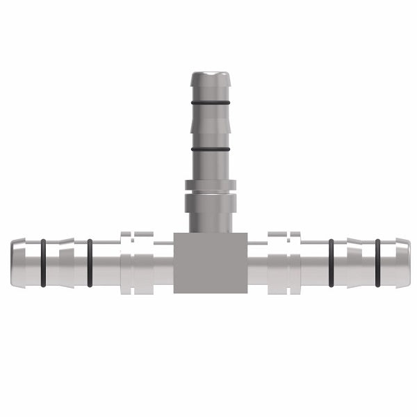FJ3066-0808S E-Z Clip System by Danfoss | "T" Splicer | 3 Hose Connector | A/C Refrigeration Fitting | -08 Hose Barb x -08 Hose Barb x -08 Hose Barb | Steel