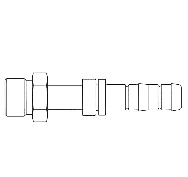 FJ3136-0810S E-Z Clip System by Danfoss | Male O-Ring Pilot (Rigid) Metric Thread | A/C Refrigeration Fitting | M20 Male O-Ring Pilot x -10 Hose Barb | Steel