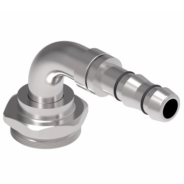 FJ3914-04-0806S E-Z Clip System by Danfoss | Male 5400 coupling thread 90° Elbow | A/C Refrigeration Fitting | -08 Male 5400 Coupling Thread x -06 Hose Barb | Steel
