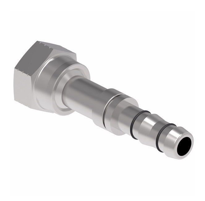 GA23911-6-6 E-Z Clip System by Danfoss | Female ORS Swivel Metric Hex Nut | A/C Refrigeration Fitting | -06 Female O-Ring Face Seal Swivel x -06 Hose Barb | Steel