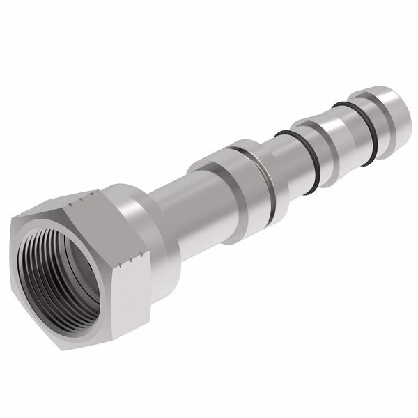 GA23911-6-6 E-Z Clip System by Danfoss | Female ORS Swivel Metric Hex Nut | A/C Refrigeration Fitting | -06 Female O-Ring Face Seal Swivel x -06 Hose Barb | Steel