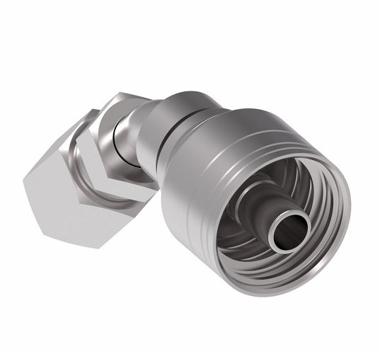 1AA6MTA6 Ermeto by Danfoss | 7000 Series | Flareless Tube 45° Elbow (MTA) TTC Crimp Fitting | -06 Flareless Tube x -06 Hose Barb | Steel
