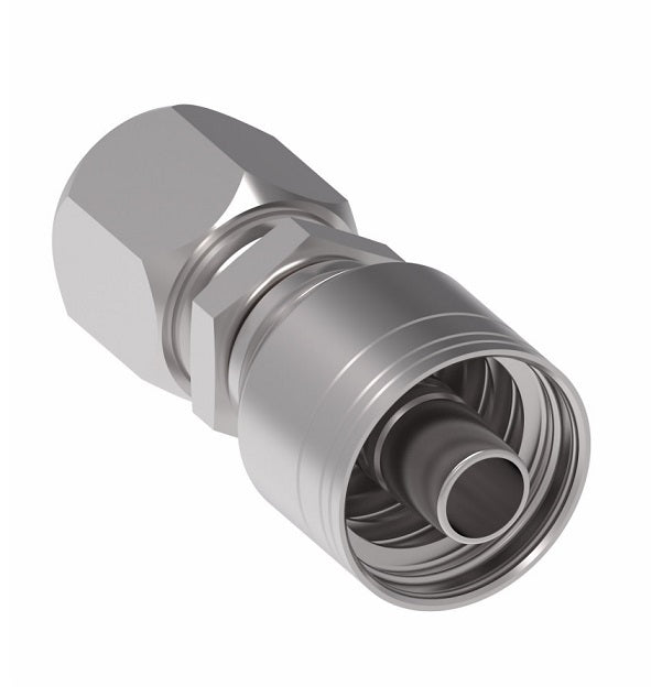 1AA4MT6 Ermeto by Danfoss | 7000 Series | Female Flareless Tube Rigid (MT) Crimp Fitting | -04 Female Flareless Tube Rigid x -06 Hose Barb | Steel