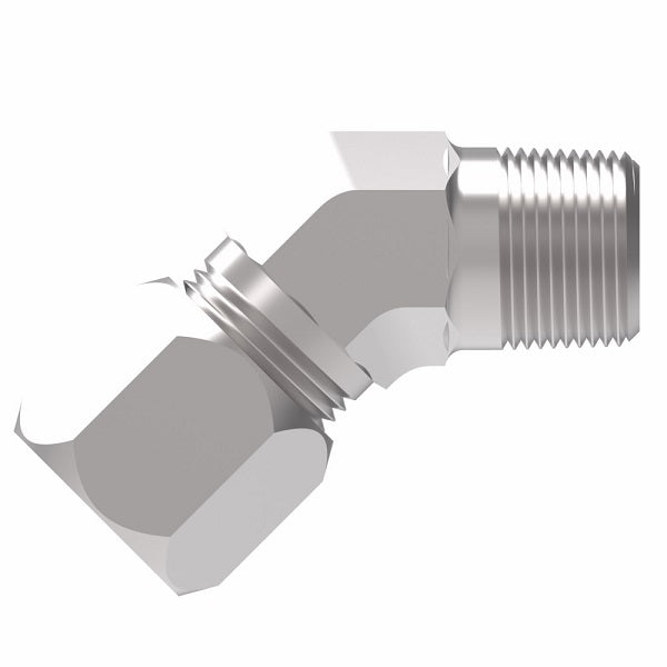 7355X10 Ermeto by Danfoss | 7000 Series | Male 45° Elbow Connector | 1/2" Male NPTF x 5/8" Tube OD | Steel