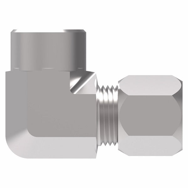7455X4 Ermeto by Danfoss | 7000 Series | Female Pipe/Tube 90° Elbow Connector | 1/8" Female NPTF x 1/4" Tube OD | Steel