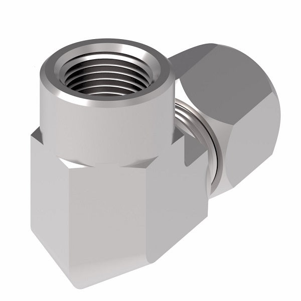 7455X8 Ermeto by Danfoss | 7000 Series | Female Pipe/Tube 90° Elbow Connector | 3/8" Female NPTF x 1/2" Tube OD | Steel