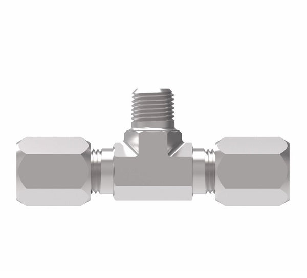 7605X4 Ermeto by Danfoss | 7000 Series | Male Pipe Branch/Tube Tee | 1/4" Tube OD x 1/4" Tube OD x 1/8" Male NPTF | Steel