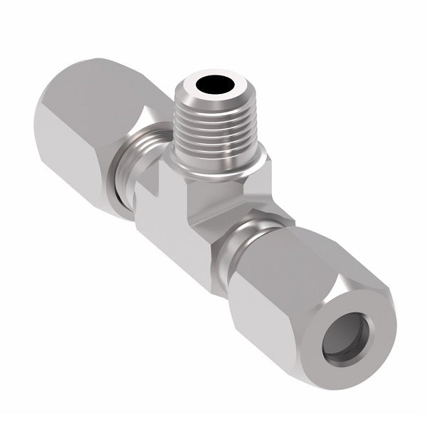 7605X8 Ermeto by Danfoss | 7000 Series | Male Pipe Branch/Tube Tee | 1/2" Tube OD x 1/2" Tube OD x 3/8" Male NPTF | Steel