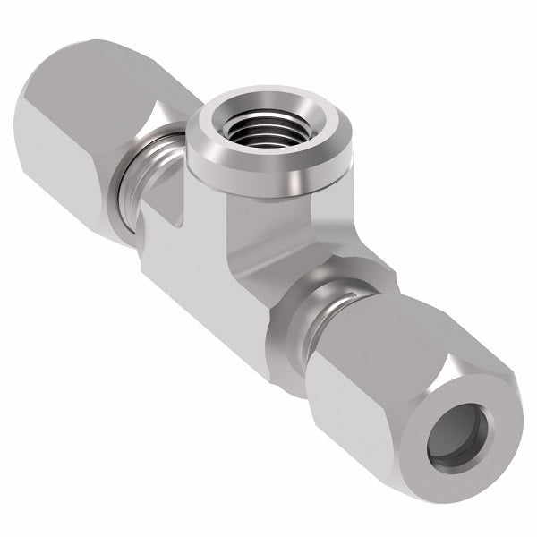 7655X4X4X4 Ermeto by Danfoss | 7000 Series | Female Pipe Branch/Tube Tee | 1/4" Tube OD x 1/4" Tube OD x 1/4" Female NPTF | Steel