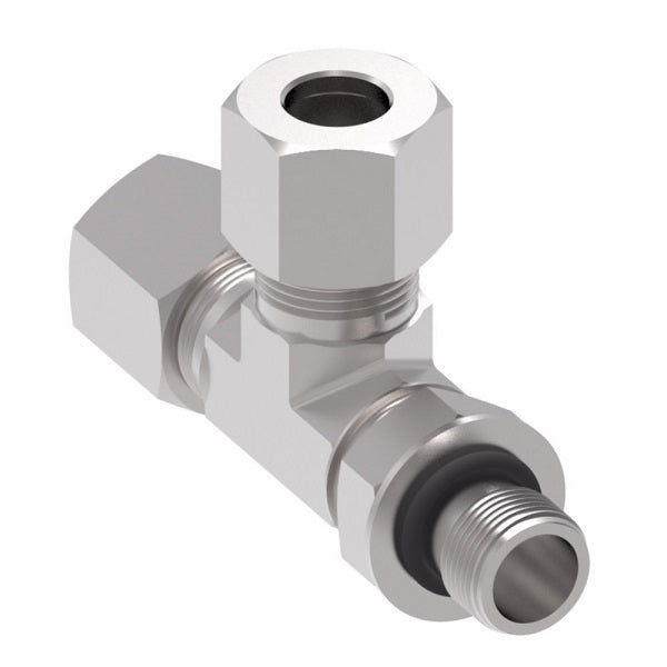 7716X8 Ermeto by Danfoss | 7000 Series | Straight Thread ORB Run/Tube Tee | 3/4" Male O-Ring Boss x 3/4" Tube OD x 3/4" Tube OD | Steel