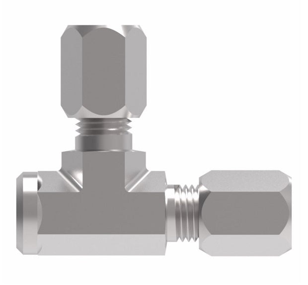 7805X4 Ermeto by Danfoss | 7000 Series | Female NPTF Run/Tube Tee | 1" Tube OD x 1/8" Female NPTF x 1" Tube OD | Steel
