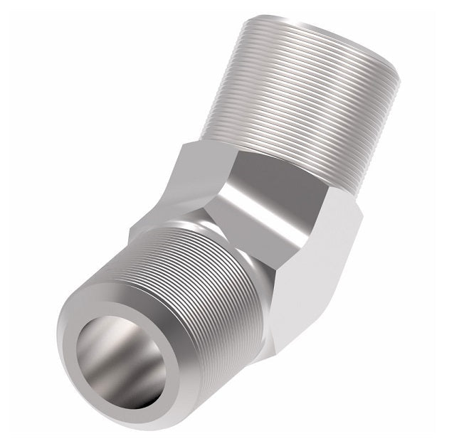 B7355X8 Ermeto by Danfoss | 7000 Series | Male 45° Elbow Connector (Body Only) | 3/8" Male Pipe x 1/2" Tube OD | Steel
