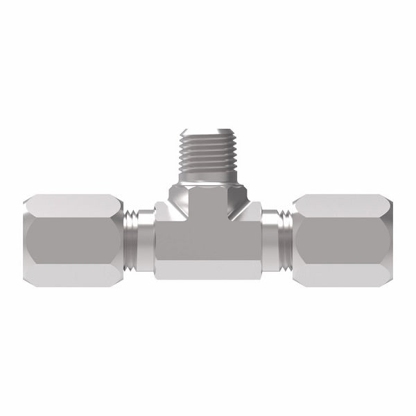 B7605X8X8X8 Ermeto by Danfoss | 7000 Series | Male Pipe Branch/Tube Tee (Body Only) | 1/2" Tube OD x 1/2" Tube OD x 1/2" Male NPTF | Steel