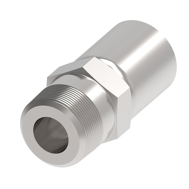 24-124-A by Danfoss | Conv-O-Crimp | Male Pipe Convoluted Hose Fitting | -24 Male Pipe x -24 Hose Barb | 316/304 Stainless Steel